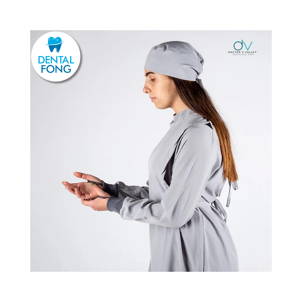 BATA IMPERMEABLE MUJER GRIS CLARO M/G C/EST. Y COFIA DE REGALO (DOCTORS VALLEY)