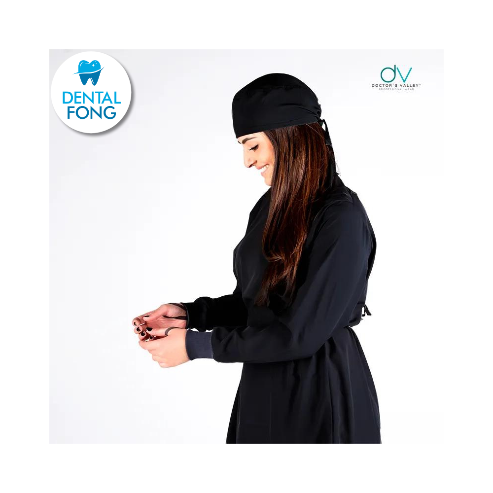 BATA IMPERMEABLE MUJER NEGRO M/G C/EST. Y COFIA DE REGALO (DOCTORS VALLEY)