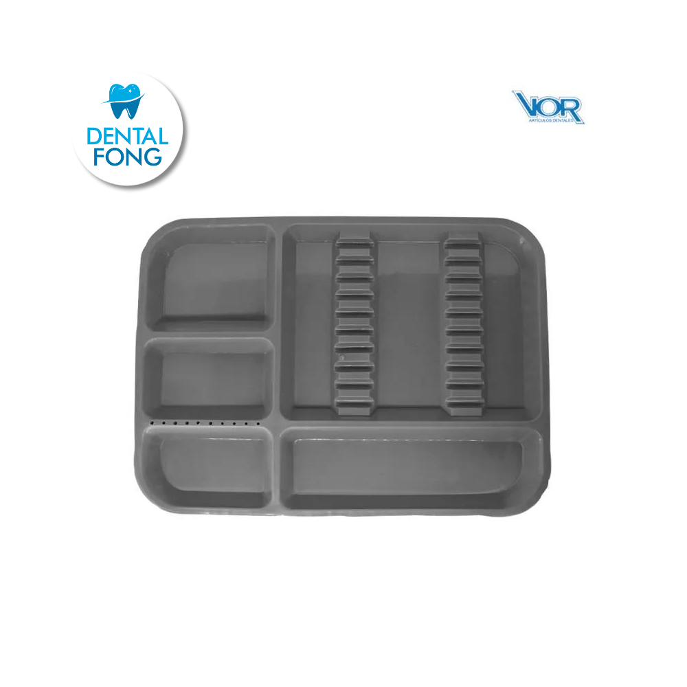 CHAROLA PLASTICO ACANALADA GRIS (VOR)