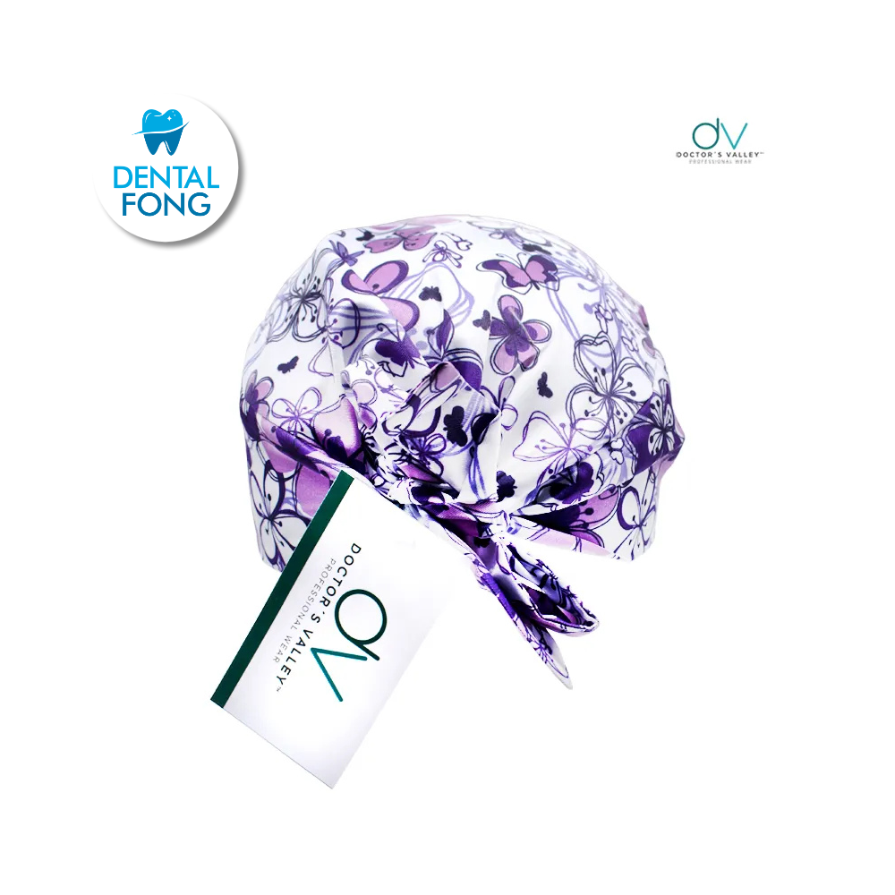 COFIA SENCILLA ESTAMPADA FLORES MORADAS (DOCTORS VALLEY)