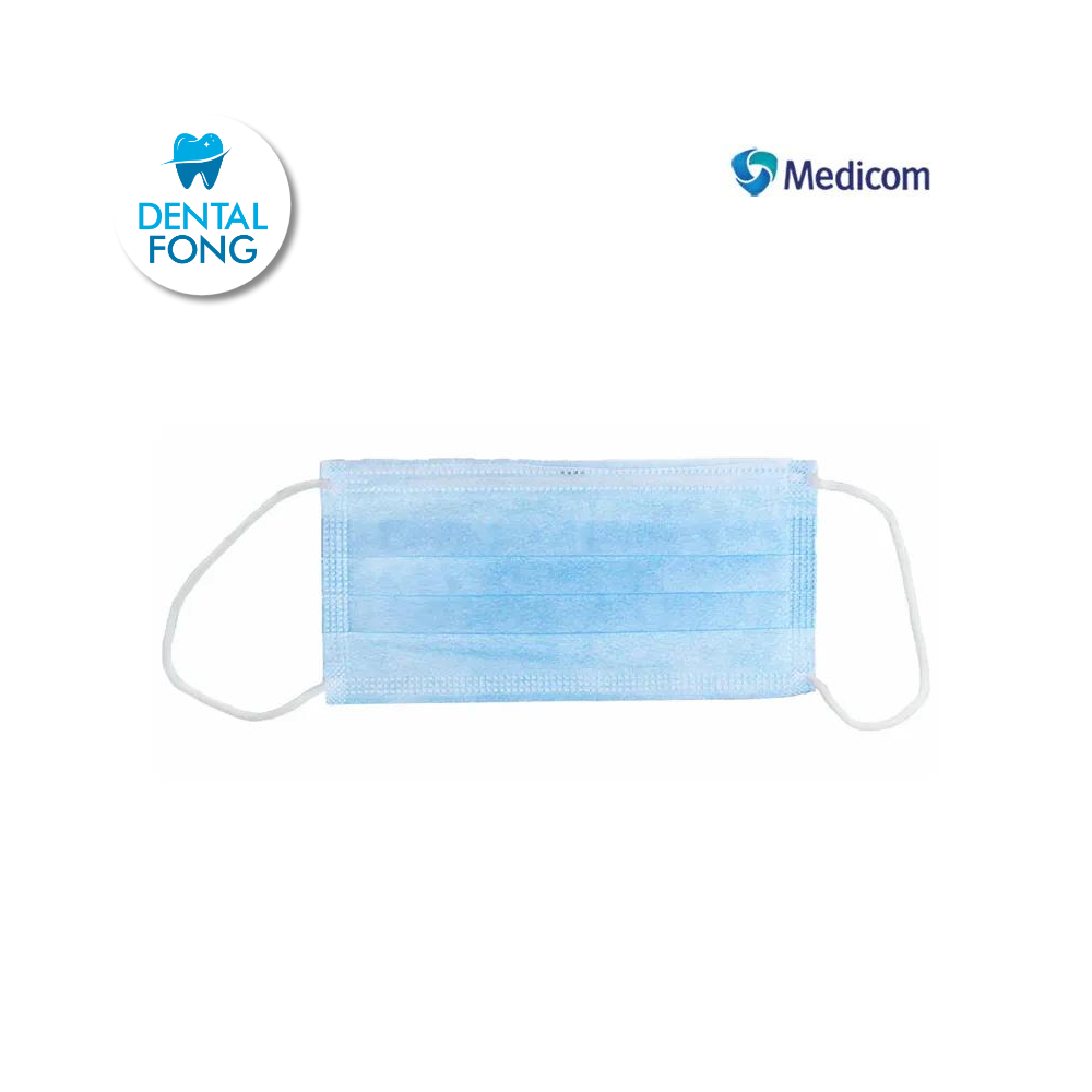 CUBREBOCAS CON 50 PZAS MEDICOM AZUL