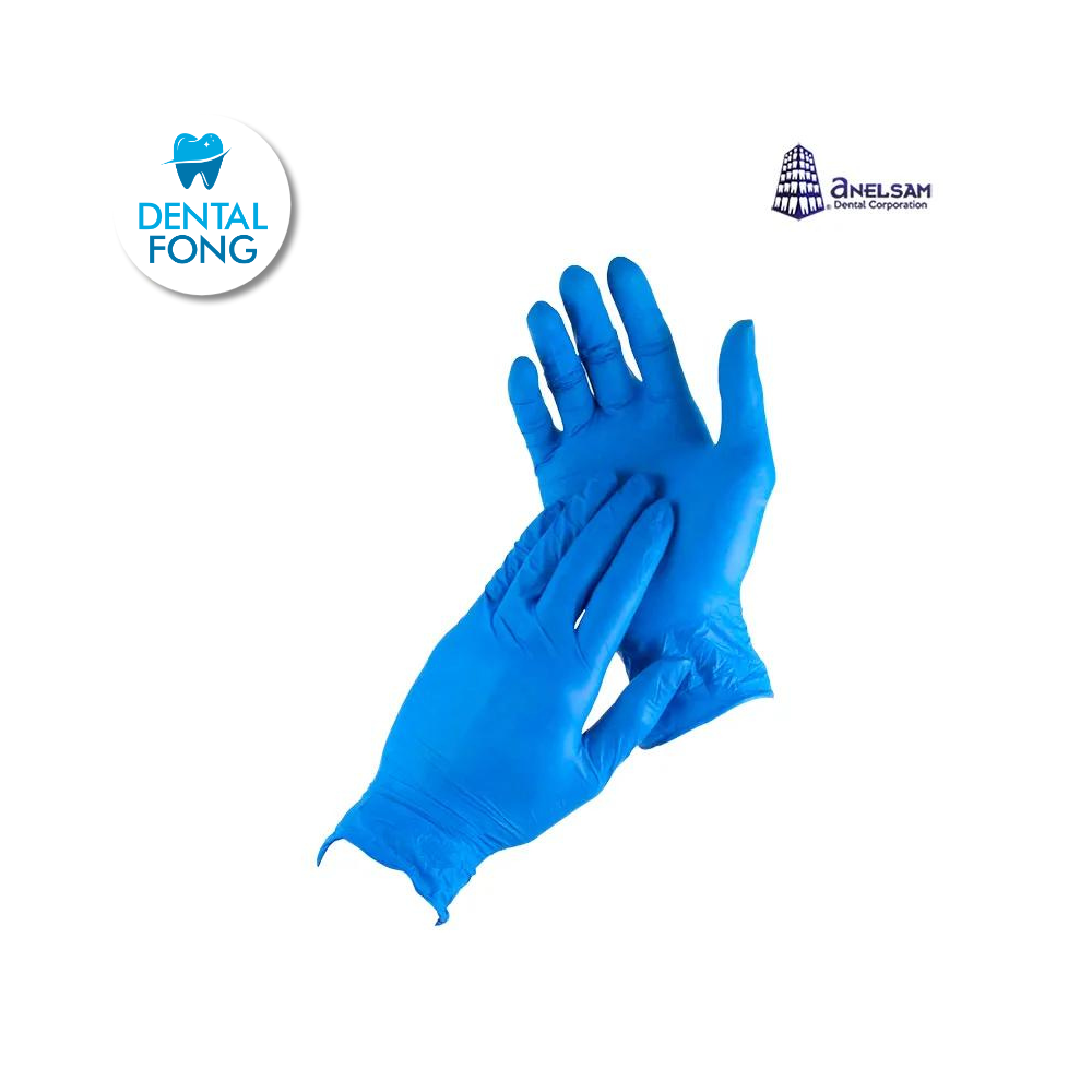 GUANTES AZUL DE NITRILO GRANDE CON 100 PIEZAS ANELSAM