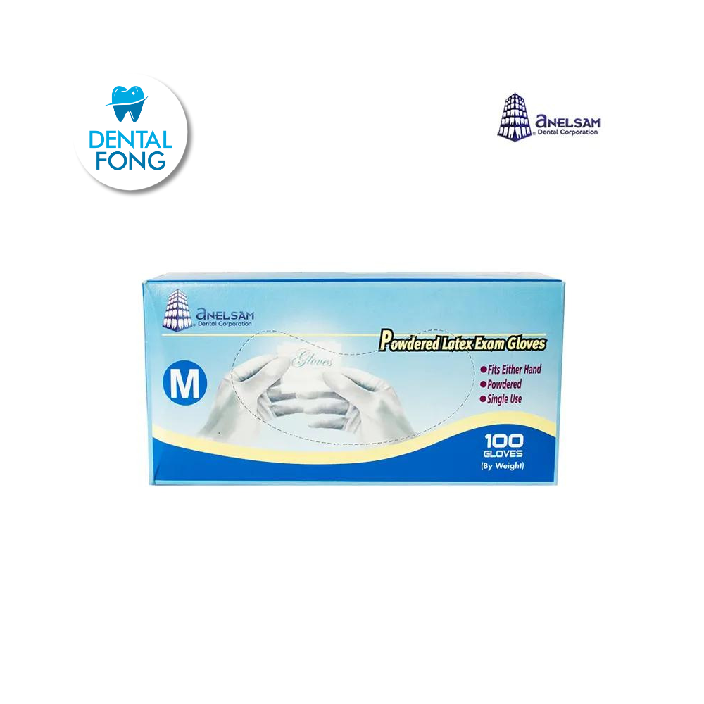 GUANTES DE LATEX MEDIANO CON 100 PIEZAS ANELSAM