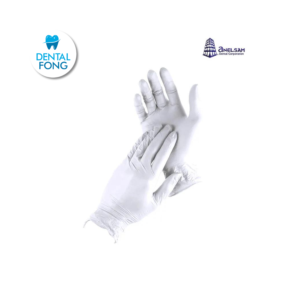 GUANTES LIBRES DE POLVO MEDIANO CON 100 PIEZAS ANELSAM