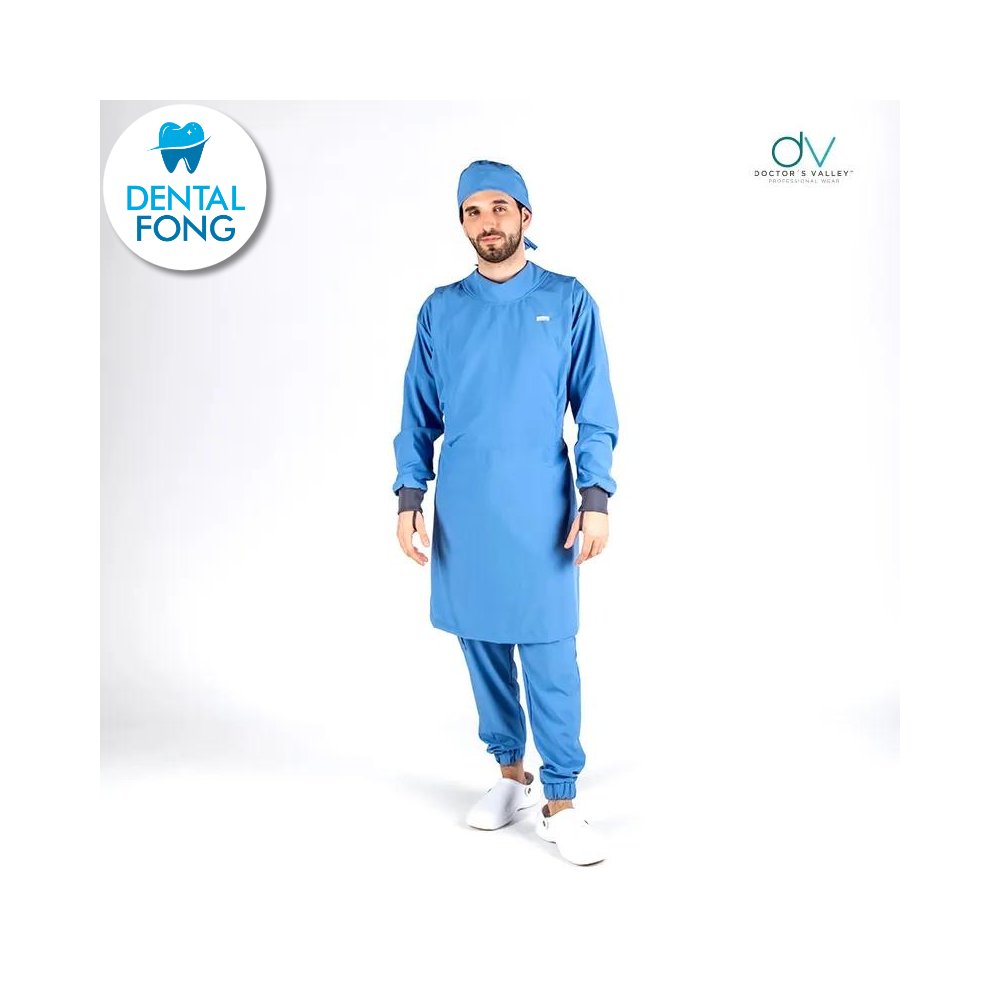 BATA IMPERMEABLE HOMBRE CIELO M/G C/EST. Y COFIA DE REGALO (DOCTORS VALLEY)