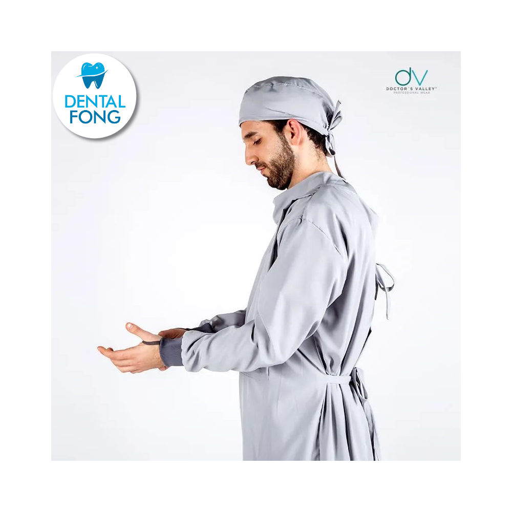 BATA IMPERMEABLE HOMBRE GRIS CLARO G/EG C/EST. Y COFIA DE REGALO (DOCTORS VALLEY)