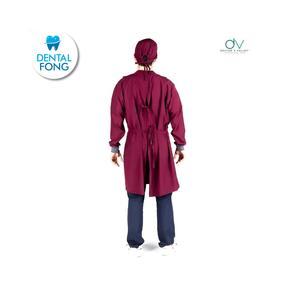 BATA IMPERMEABLE HOMBRE GUINDA M/G C/EST. Y COFIA DE REGALO (DOCTORS VALLEY)