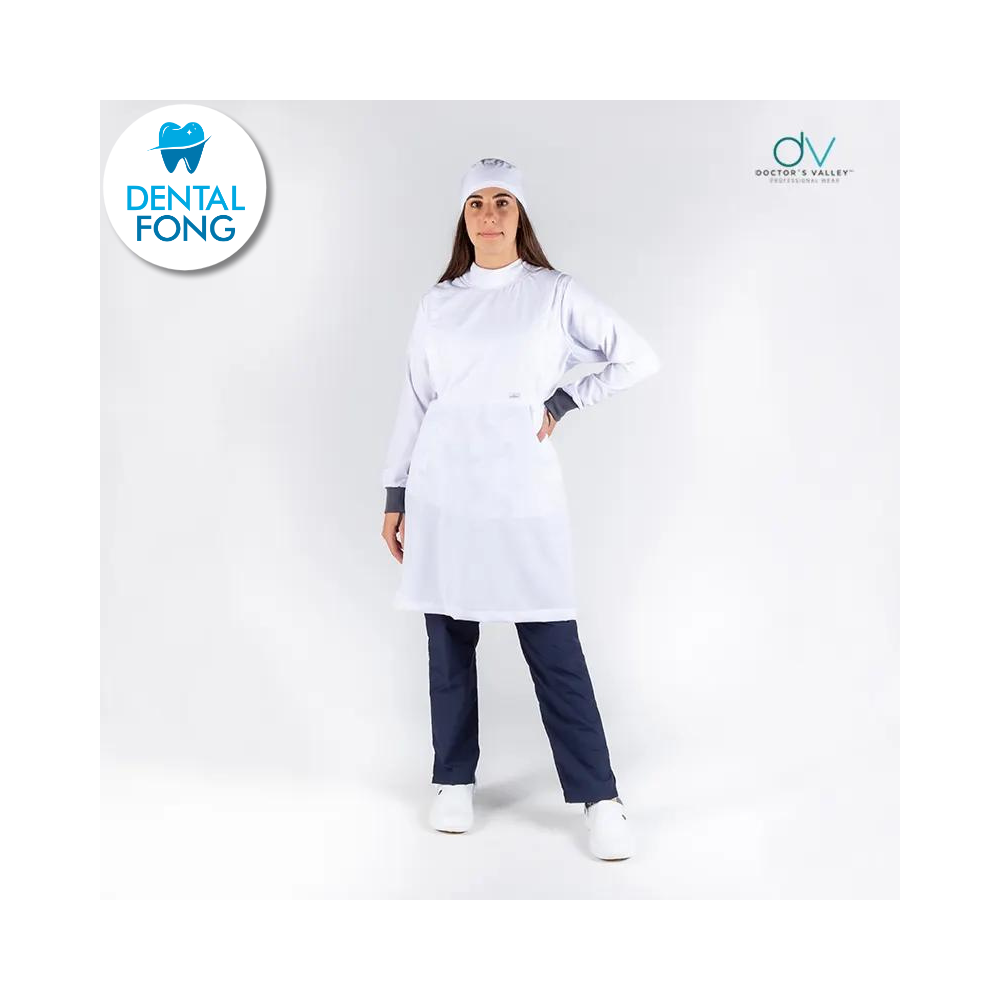 BATA IMPERMEABLE MUJER BLANCA CH/ M C/EST. Y COFIA DE REGALO (DOCTORS VALLEY)