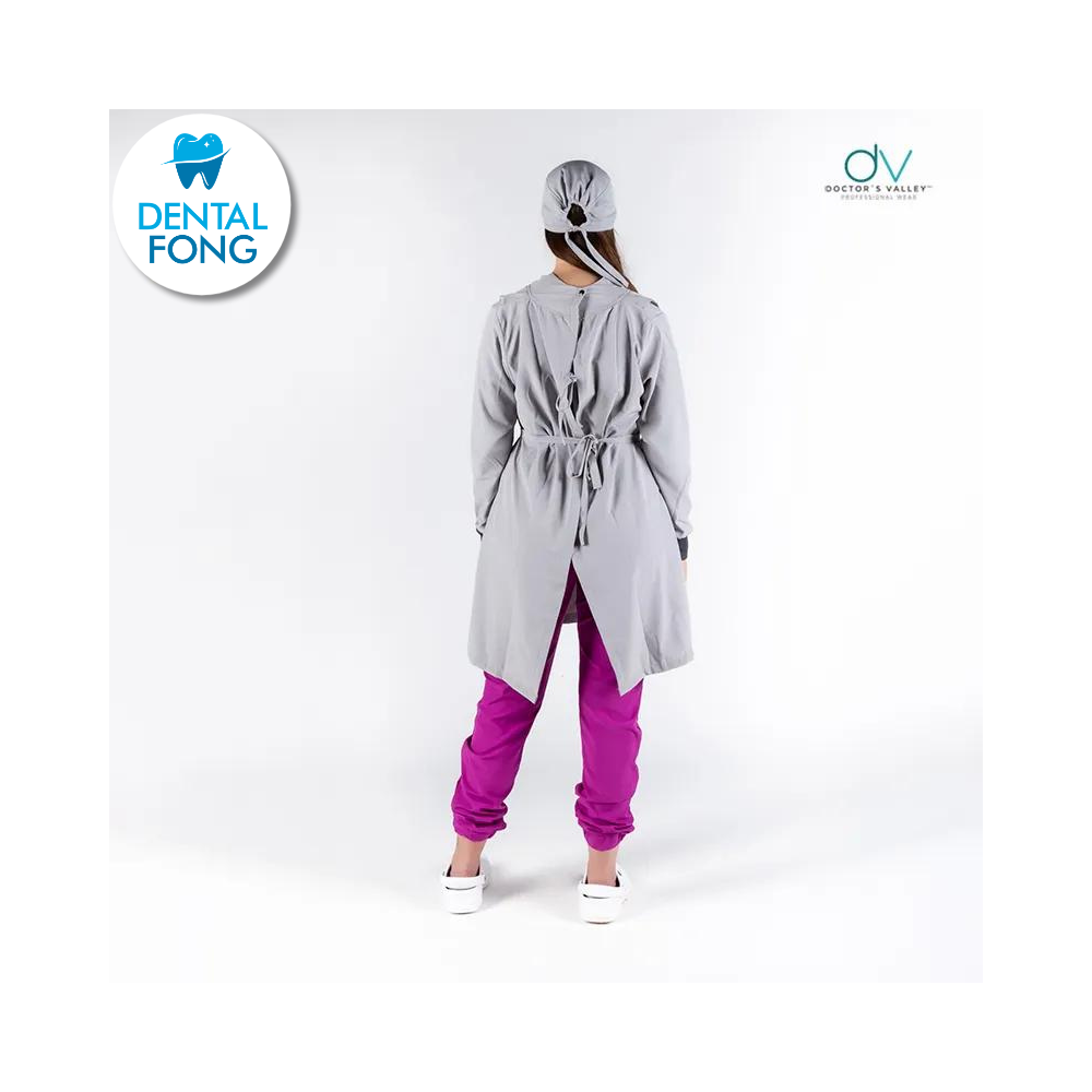 BATA IMPERMEABLE MUJER GRIS CLARO M/G C/EST. Y COFIA DE REGALO (DOCTORS VALLEY)