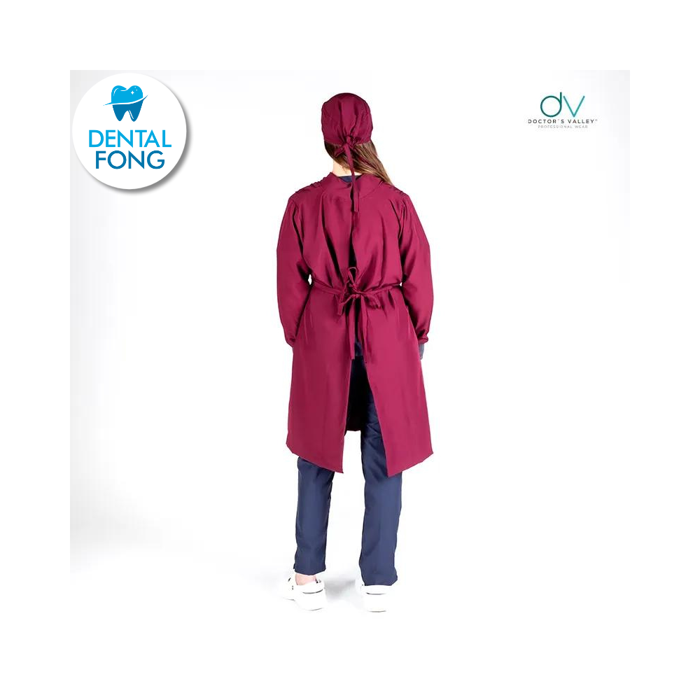 BATA IMPERMEABLE MUJER GUINDA M/G C/EST. Y COFIA DE REGALO (DOCTORS VALLEY)