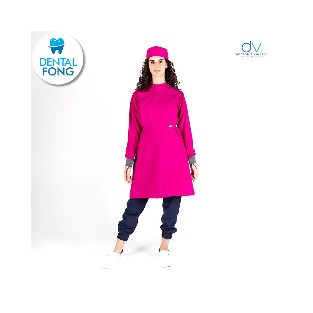 BATA IMPERMEABLE MUJER ROSA MEXICANO M/G C/EST. Y COFIA DE REGALO (DOCTORS VALLEY)