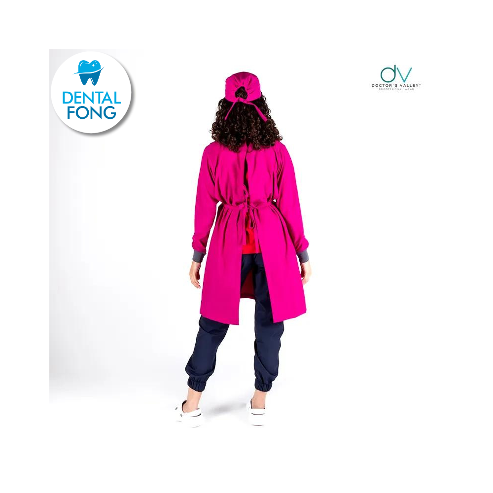 BATA IMPERMEABLE MUJER ROSA MEXICANO M/G C/EST. Y COFIA DE REGALO (DOCTORS VALLEY)