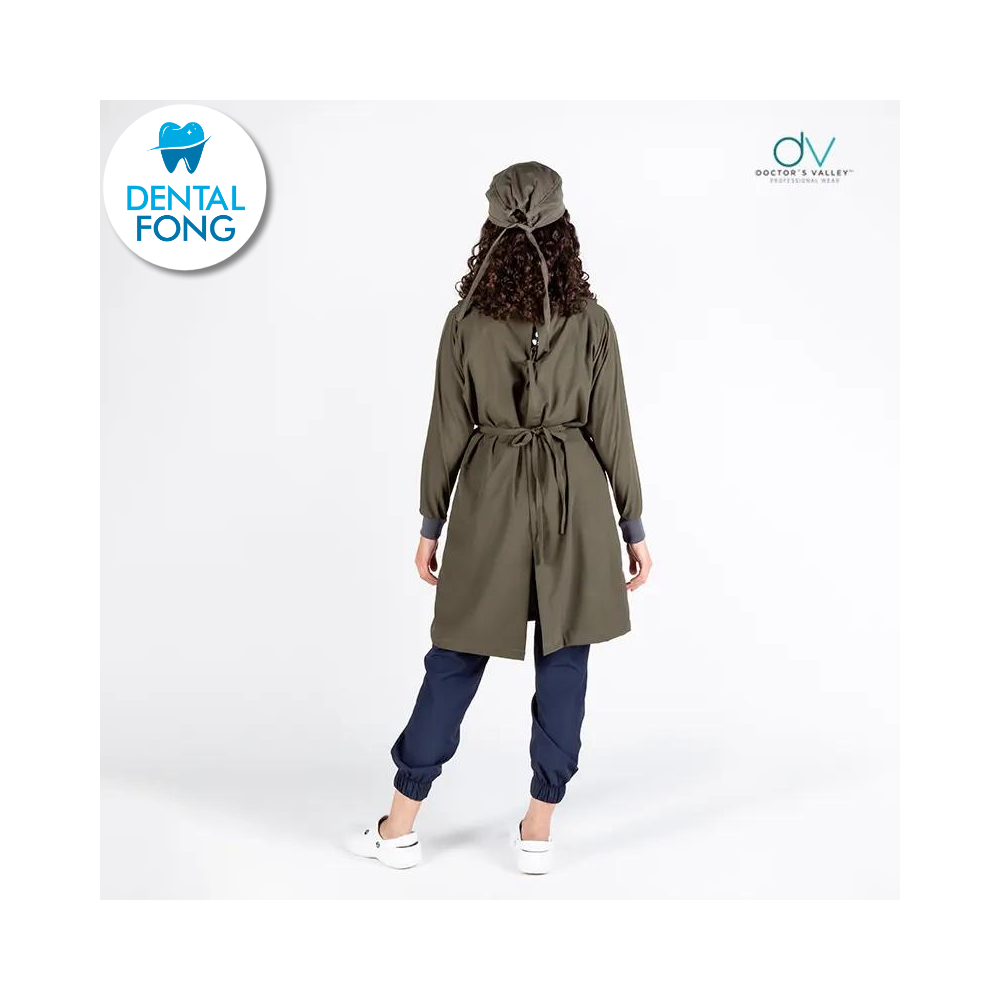 BATA IMPERMEABLE MUJER VERDE MILITAR M/G C/EST. Y COFIA DE REGALO (DOCTORS VALLEY)