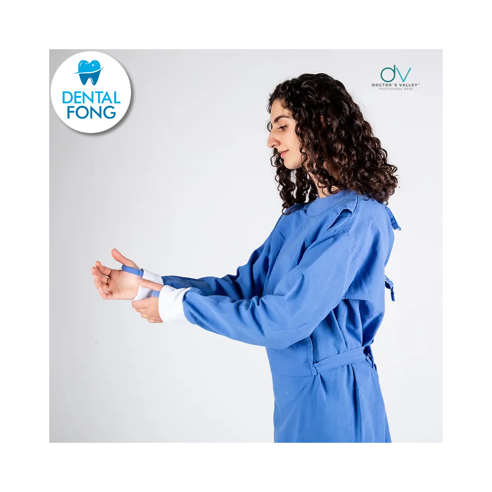 BATA QUIRURGICA UNISEX AZUL CH/M 100% ALGODÓN (DOCTORS VALLEY)