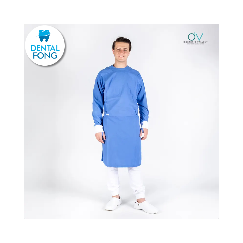 BATA QUIRURGICA UNISEX AZUL G/XG 100% ALGODÓN (DOCTORS VALLEY)
