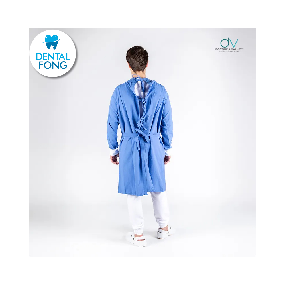 BATA QUIRURGICA UNISEX AZUL CH/M 100% ALGODÓN (DOCTORS VALLEY)
