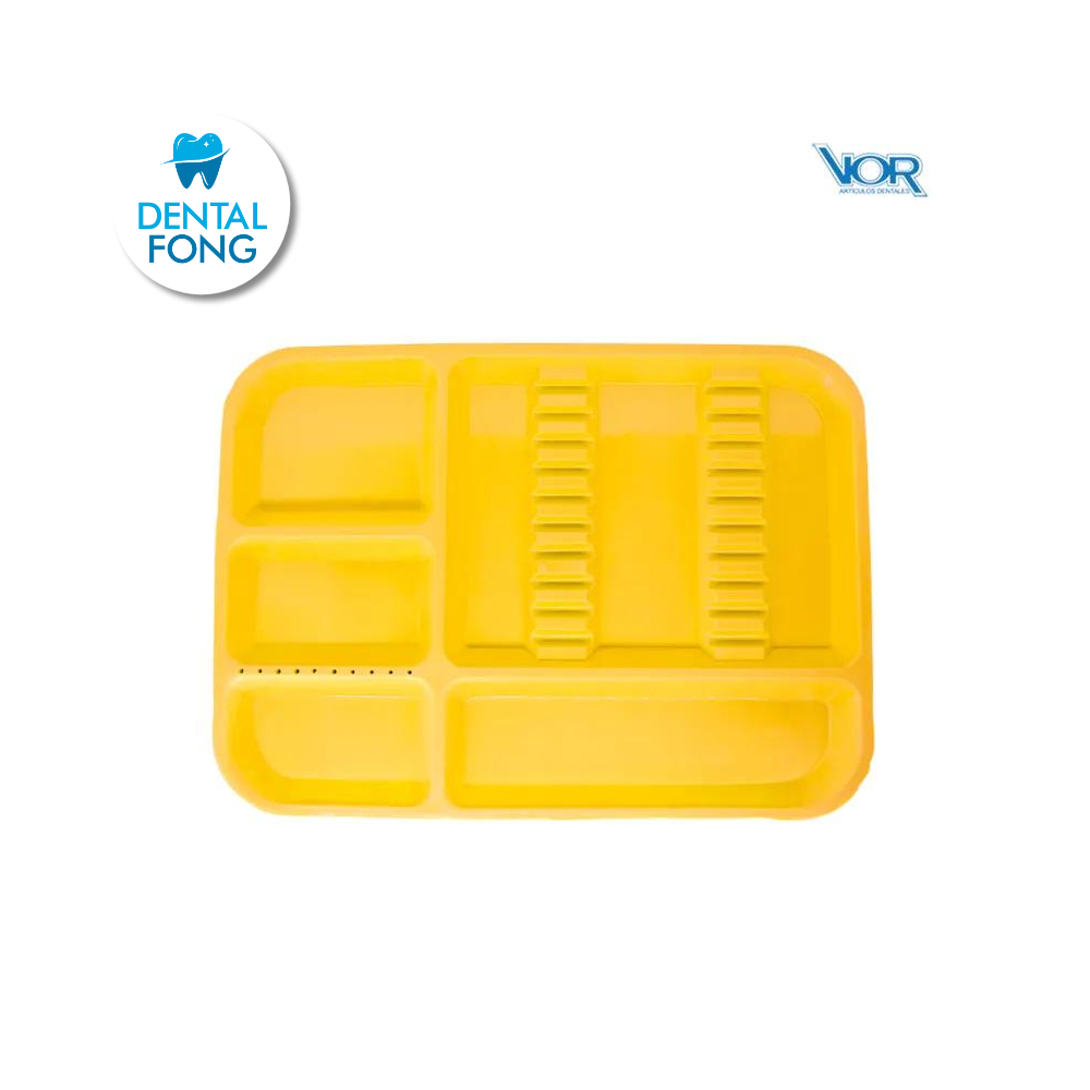 CHAROLA PLASTICO ACANALADA AMARILLA (VOR)