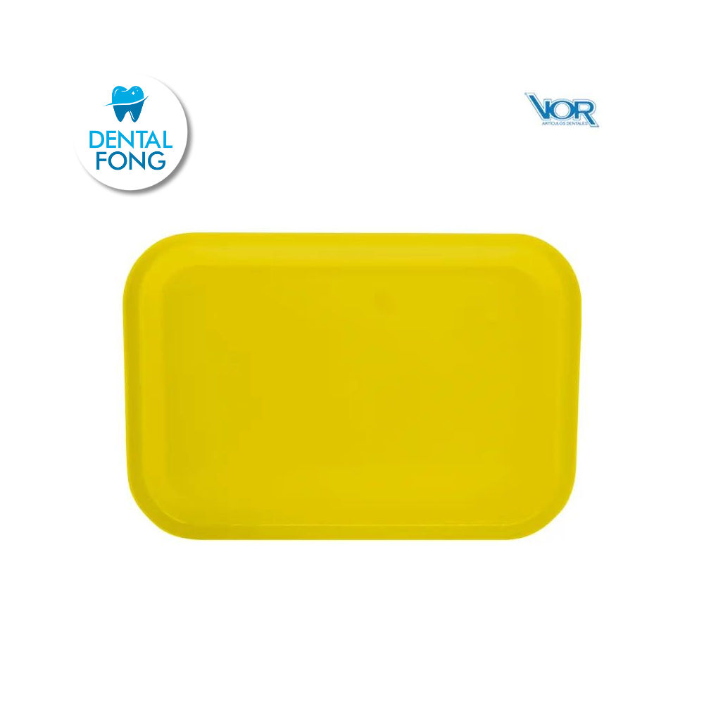 CHAROLA PLASTICO LISA CHICA AMARILLA