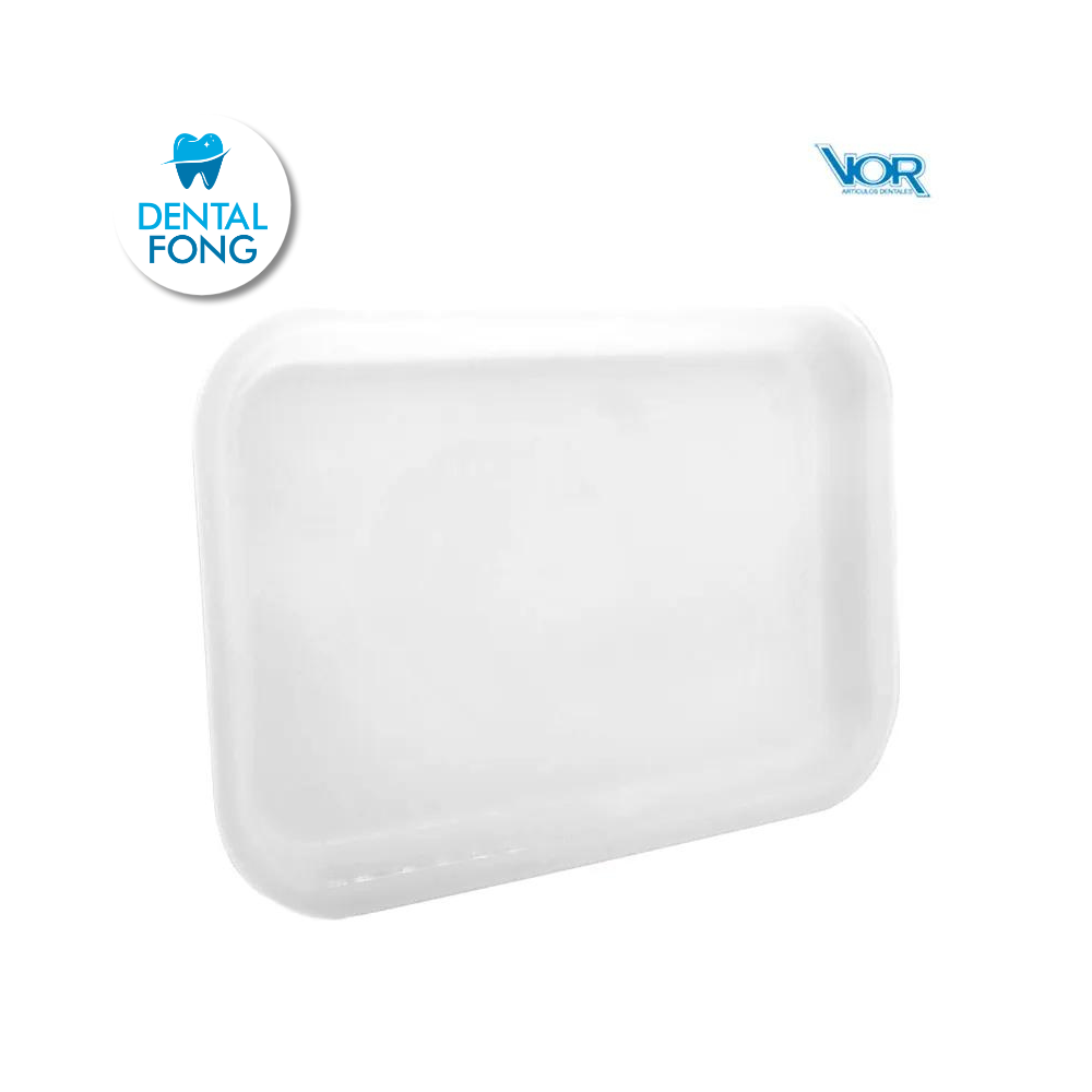 CHAROLA PLASTICO LISA CHICA BLANCA