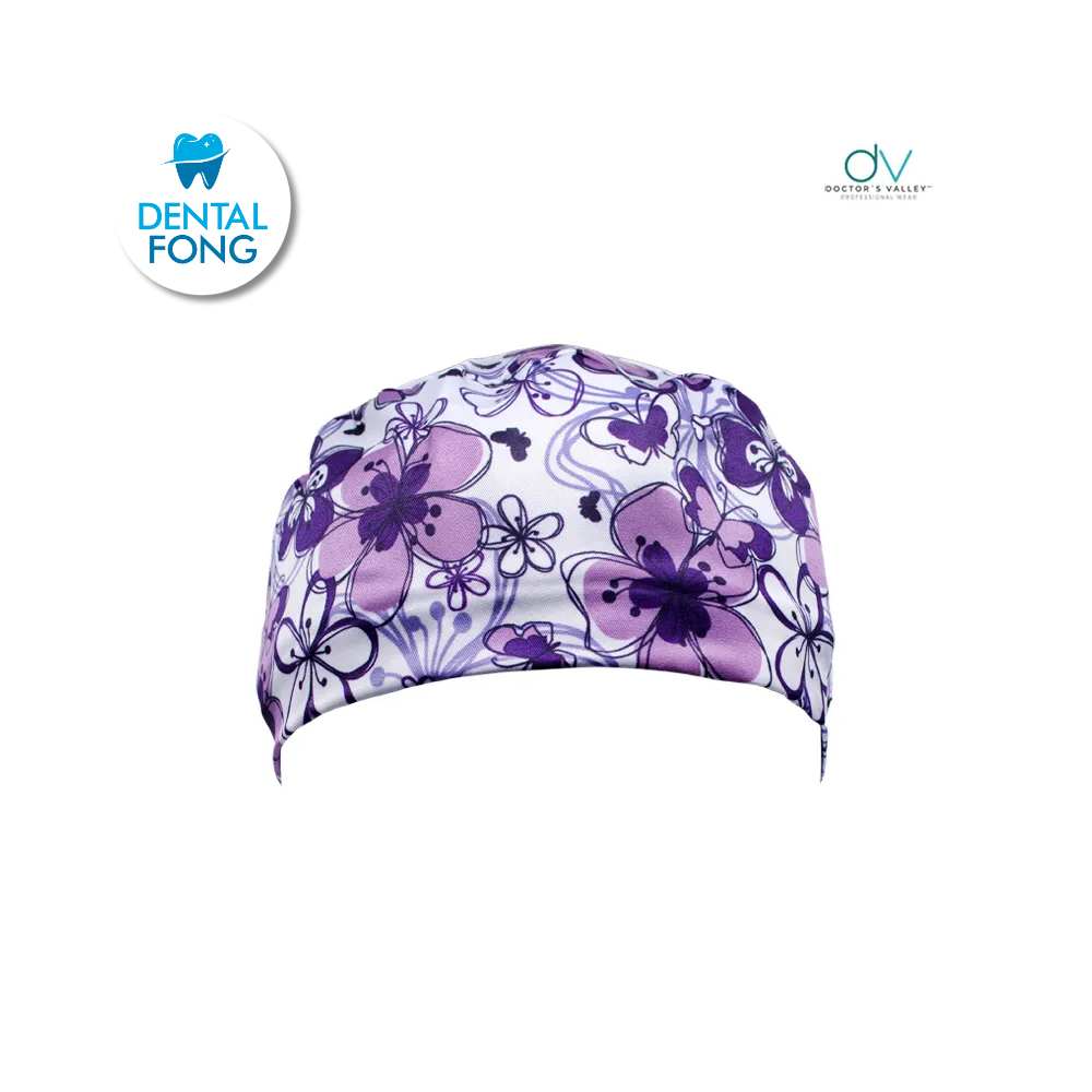 COFIA SENCILLA ESTAMPADA FLORES MORADAS (DOCTORS VALLEY)
