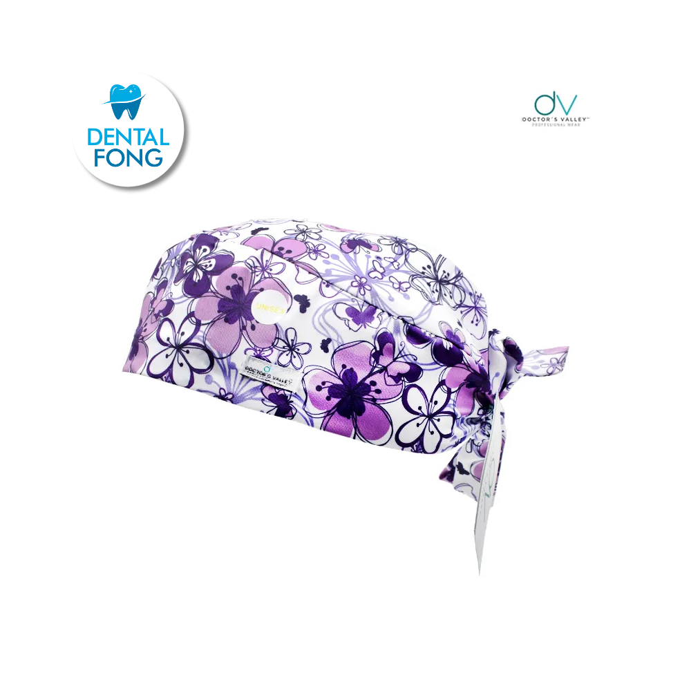 COFIA SENCILLA ESTAMPADA FLORES MORADAS (DOCTORS VALLEY)