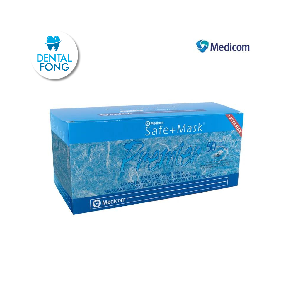 CUBREBOCAS CON 50 PZAS MEDICOM AZUL