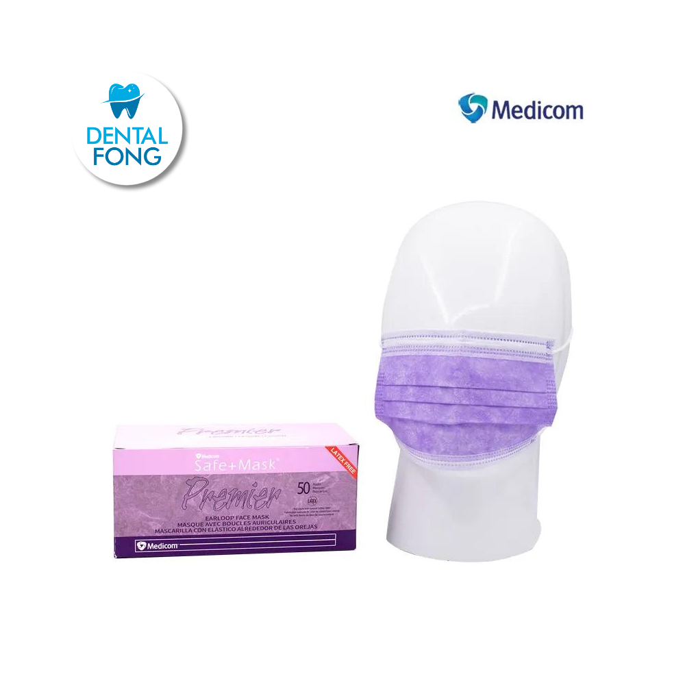 CUBREBOCAS CON 50 PZAS MEDICOM LILA