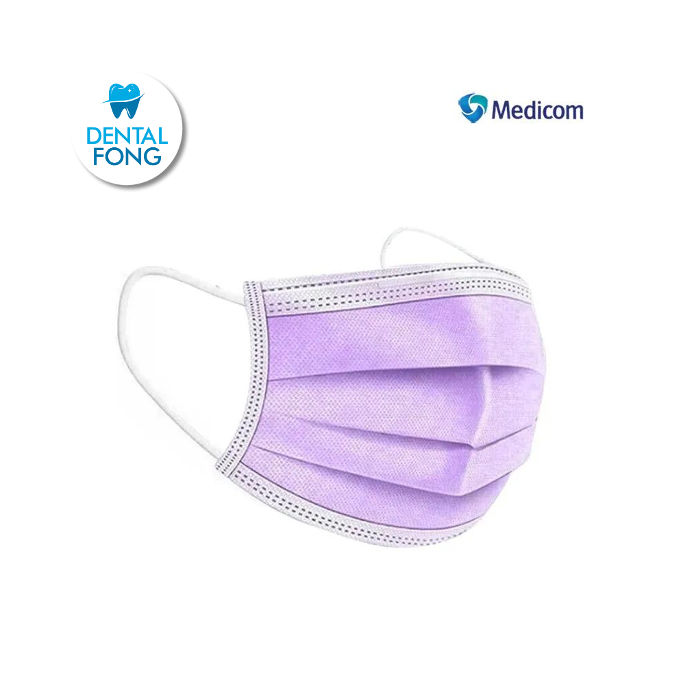 CUBREBOCAS CON 50 PZAS MEDICOM LILA