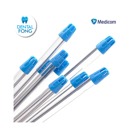 EYECTORES DESECHABLES CON 100 MEDICOM TRANSPARENTE CON AZUL