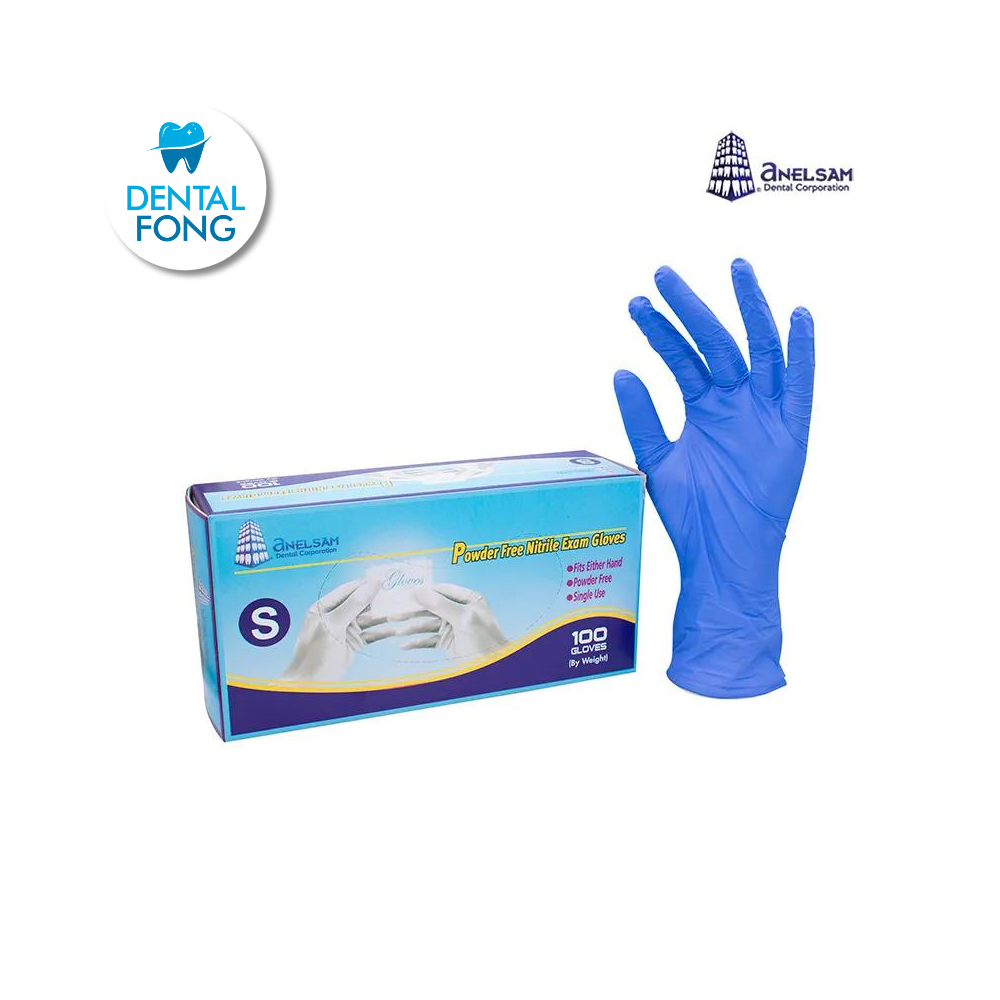 GUANTES AZUL DE NITRILO CHICO CON 100 PIEZAS ANELSAM