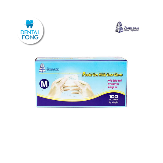 GUANTES AZUL DE NITRILO MEDIANO CON 100 PIEZAS ANELSAM