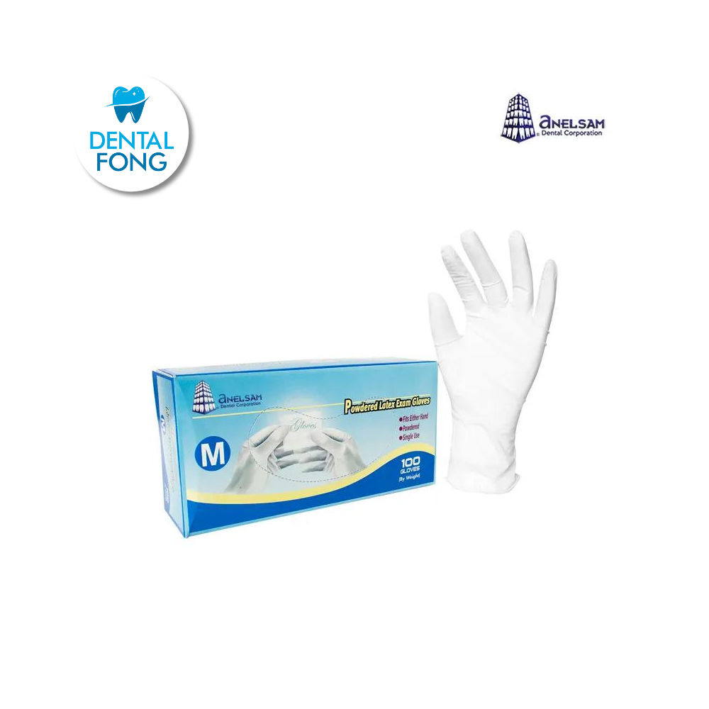 GUANTES DE LATEX MEDIANO CON 100 PIEZAS ANELSAM