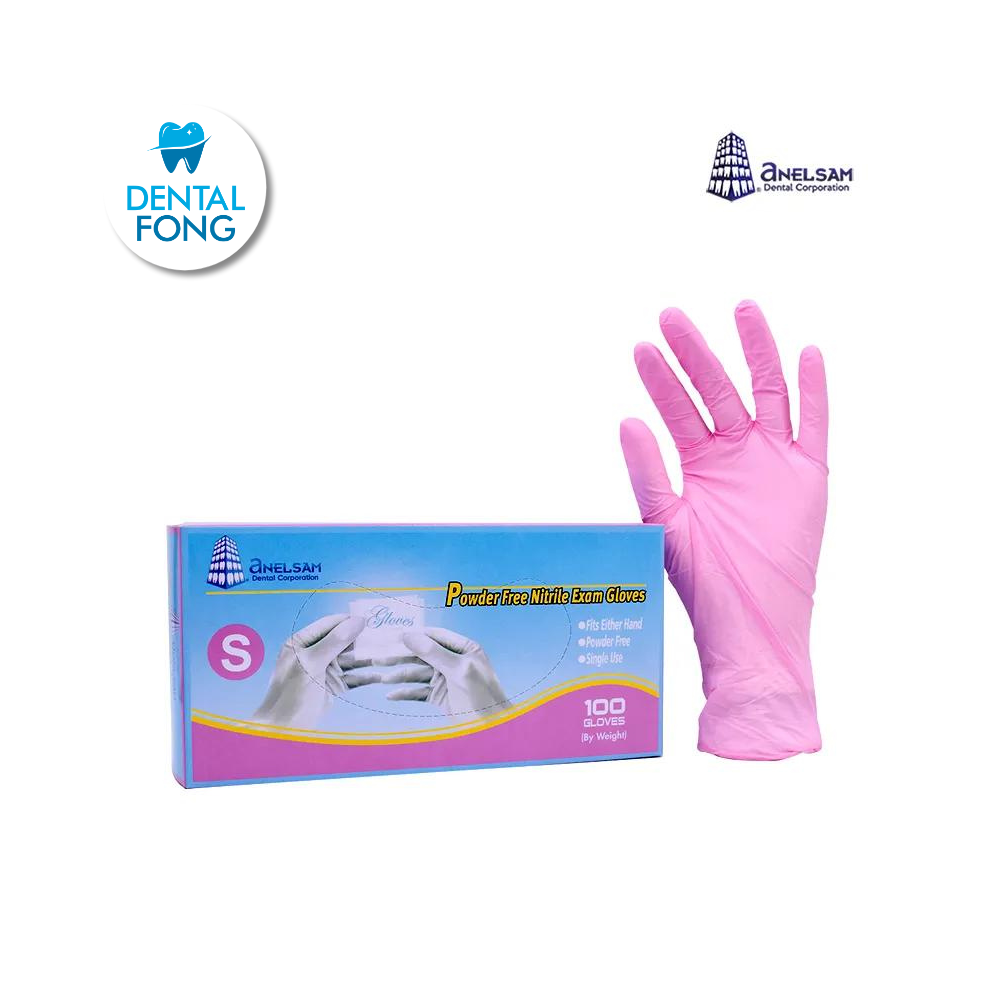 GUANTES ROSAS DE NITRILO CHICO CON 100 PIEZAS ANELSAM