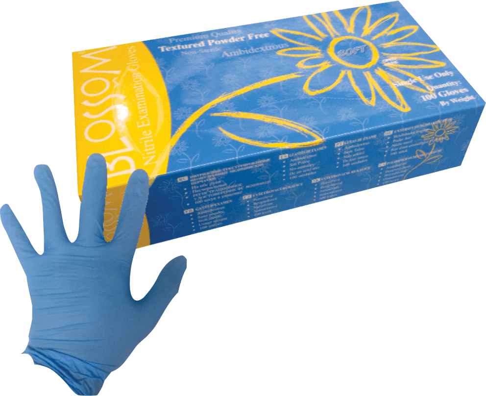 CARTÓN DE GUANTES DESECHABLES DE NITRILO (1,000 pzs.)