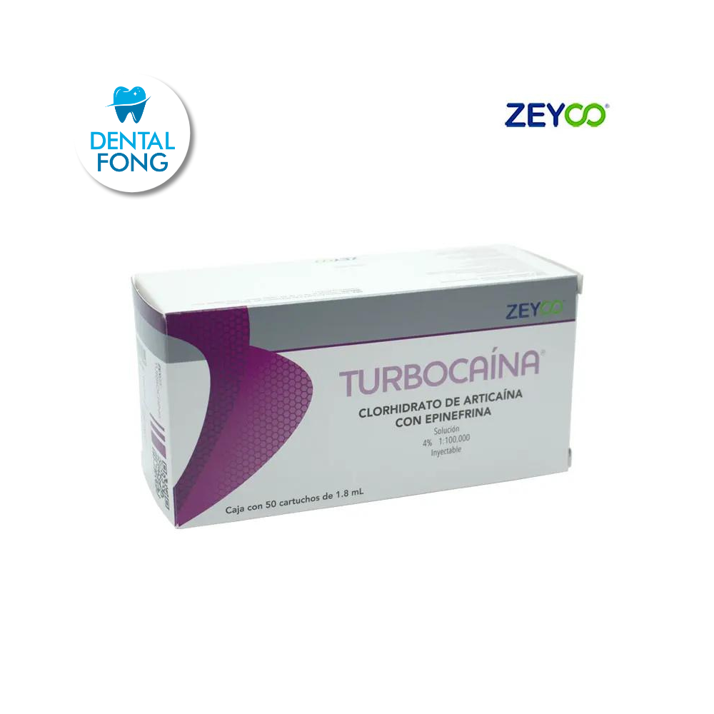 TURBOCAINA VIDRIO ARTICAINA 4% CON EPINEFRINA CARTUCHO CON 50 PZS