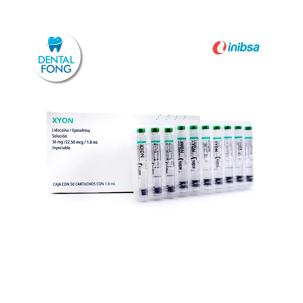 XYON LIDOCAINA EPINEFRINA 2% CARTUCHOS VIDRIO 1.8 ML INIBSA CON 50